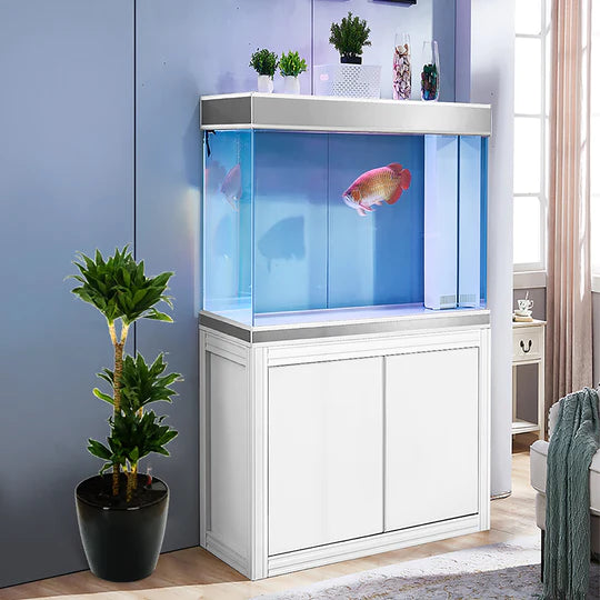 110 Gallon Aquarium - White and Silver