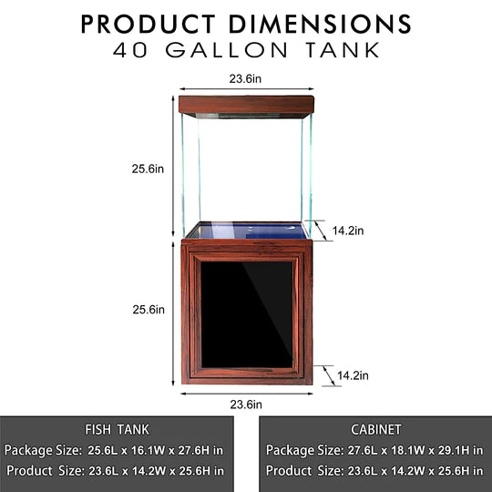 40 Gallon Aquarium - Red Wood